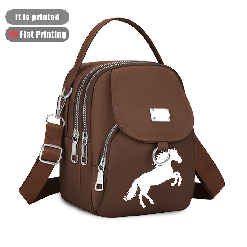 TEMU Sacoche bandoulière 1 pièce/2 pièces à motif pour femme et unisexe avec imprimé , sac à main et à bandoulière à fermeture éclair, ,