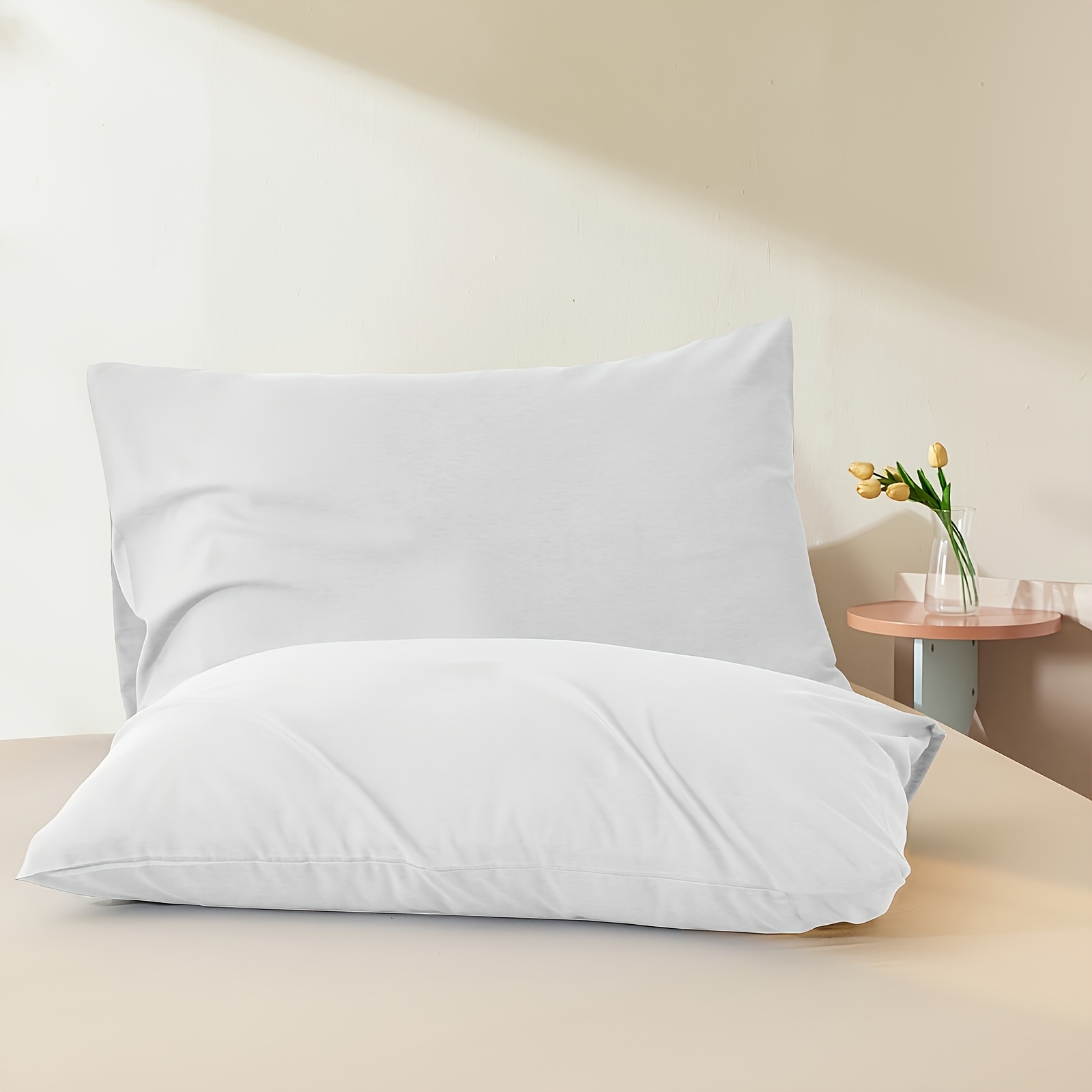 TEMU (local Warehouse) Luxury Pillow Covers - - Two-piece Set - Comfortable And Soft - Easy To Clean - Affordable Pillow Set - (white, Gray, Green,