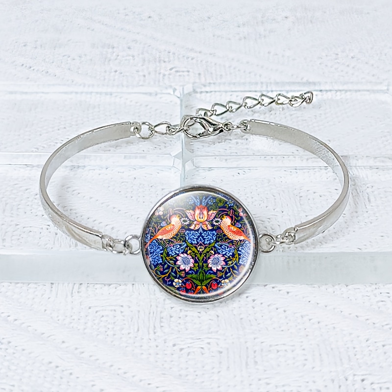 4pc Vintage Floral and Bird Pattern Jewellery Set