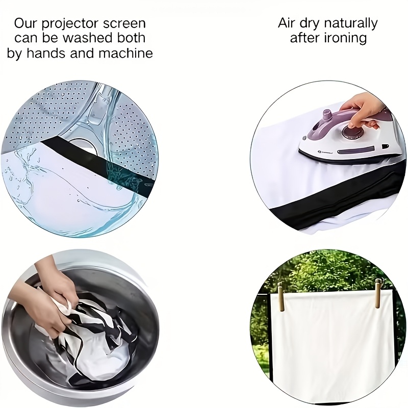 60-Inch 4K HD Foldable Projection Screen, Washable & Lightweight
