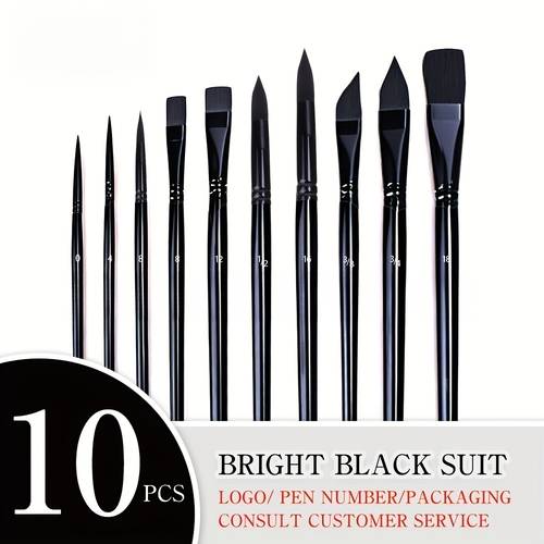 set of 10 professional paint brushes 5 different tip styles pointed tongue suitable for watercolor acrylic oil and gouache