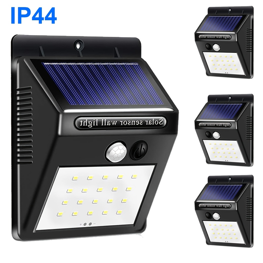 TEMU 4 pezzi di luci solari da esterno, 20 LED luci da parete con di , 3 modalit� di illuminazione, luci di solari per uso esterno su , giardini, , ,