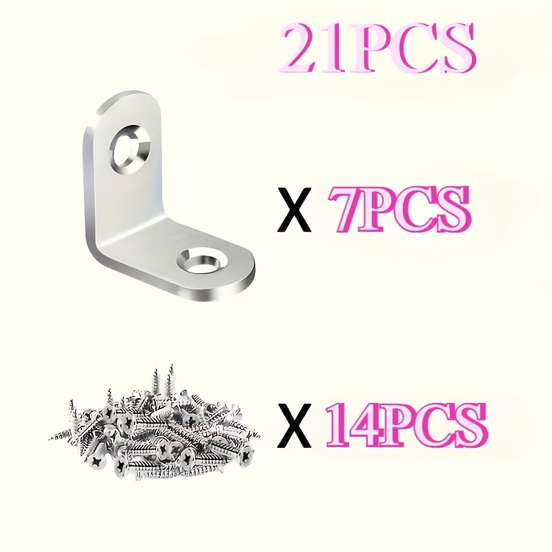 TEMU 21pcs Angle Bracket Corner Brace With Screws Set, Suitable For Wooden Furniture Chairs Drawers Cabinets