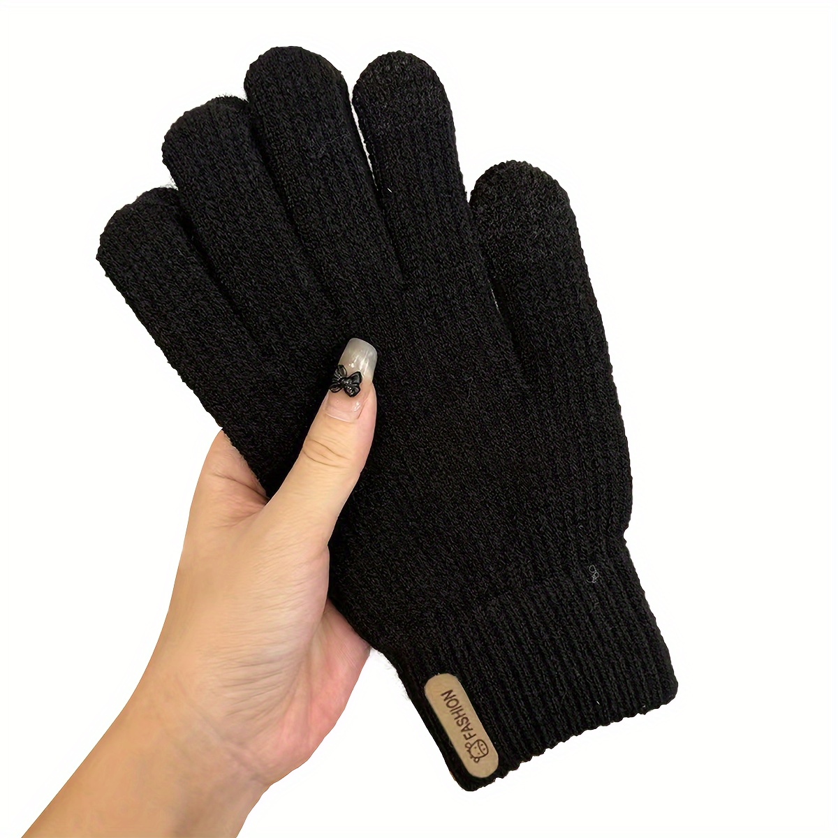 Women's Winter Gloves With Thickened Fleece Lining For , Suitable For Cycling In Cold Weather