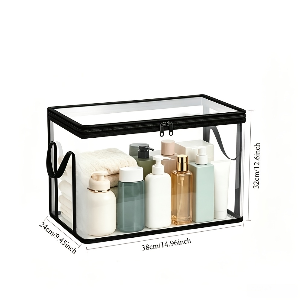 TEMU Boîte de rangement transparente grande capacité, adaptée pour ranger livres et vêtements. transparent de voir facilement . Boîte de rangement
