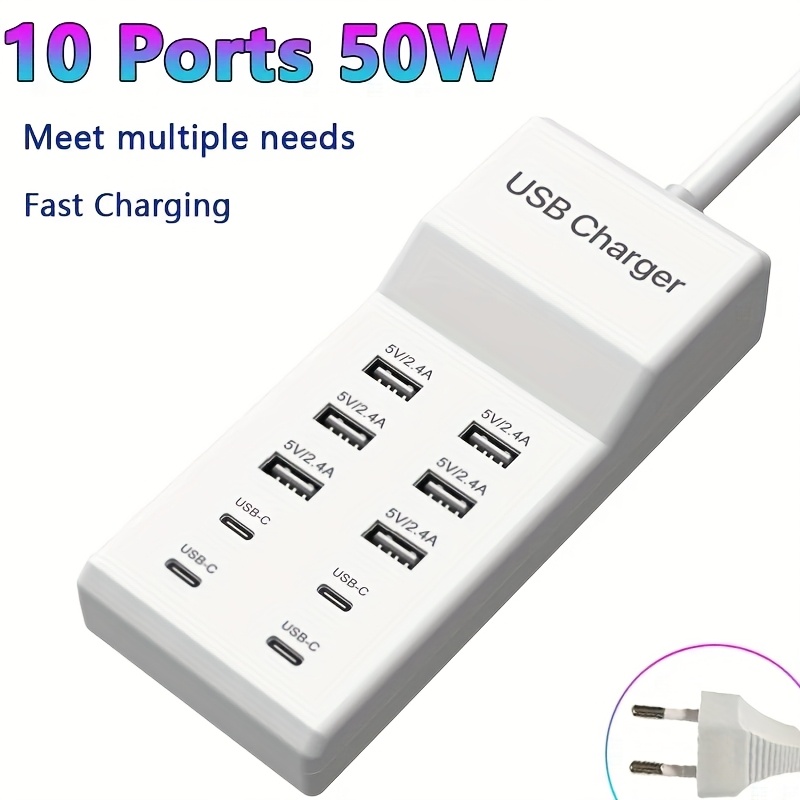 10 port gan usb charging station w eu charging for multiple devices safety certified Product details 8