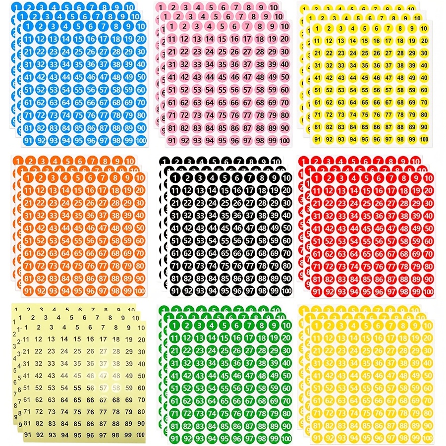 TEMU 27 Sheets 1 Cm 1-100 Round Sticky Labels Continuous Inventory Small Number Labels, And Tear-resistant Material, For Storage Boxes, Organization