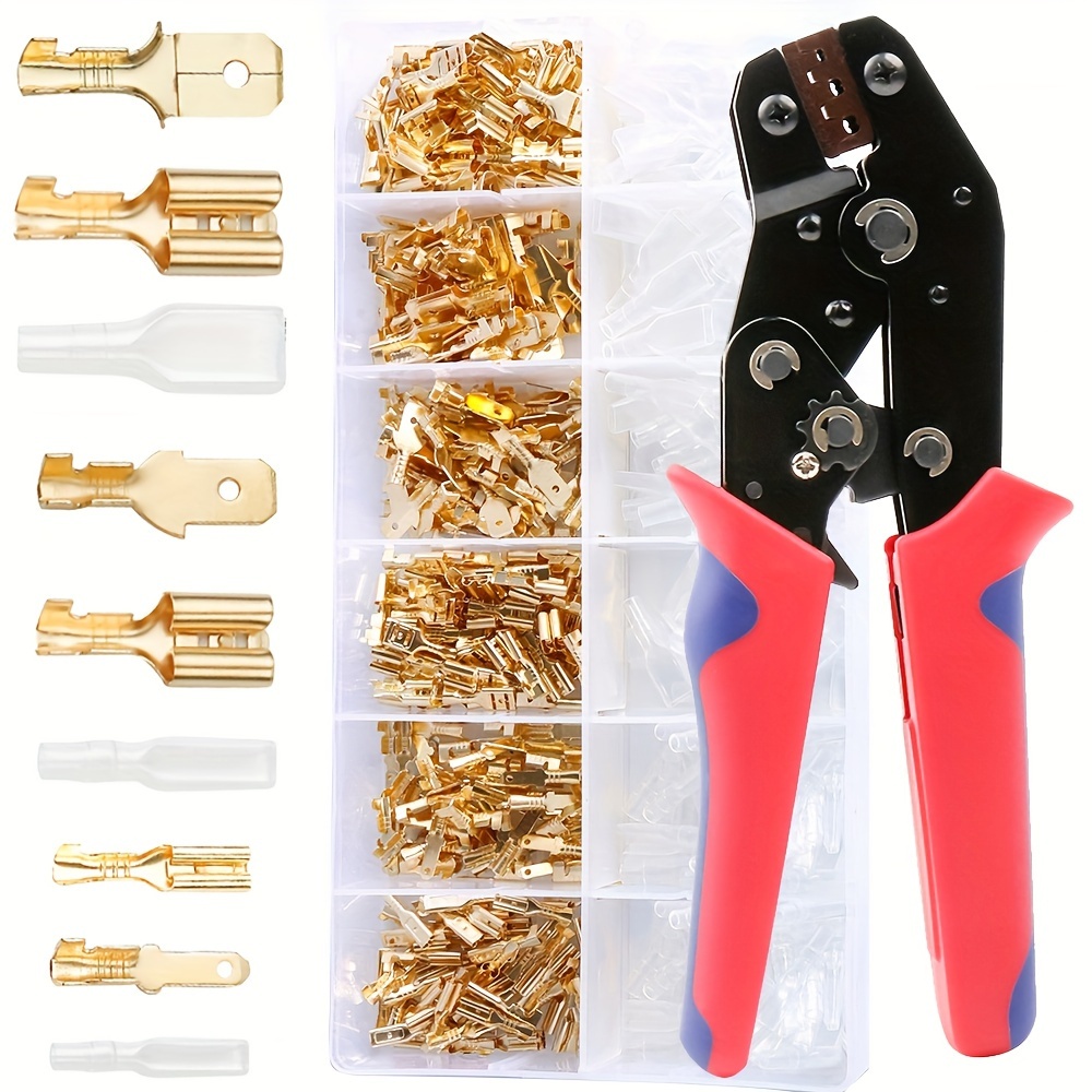 

450pcs/ Set Wire Terminal Crimping Tool Set, Spade Connectors, 48b Crimp Pliers For Insulated Electrical Wiring, Handle, Tools And Home Improvement