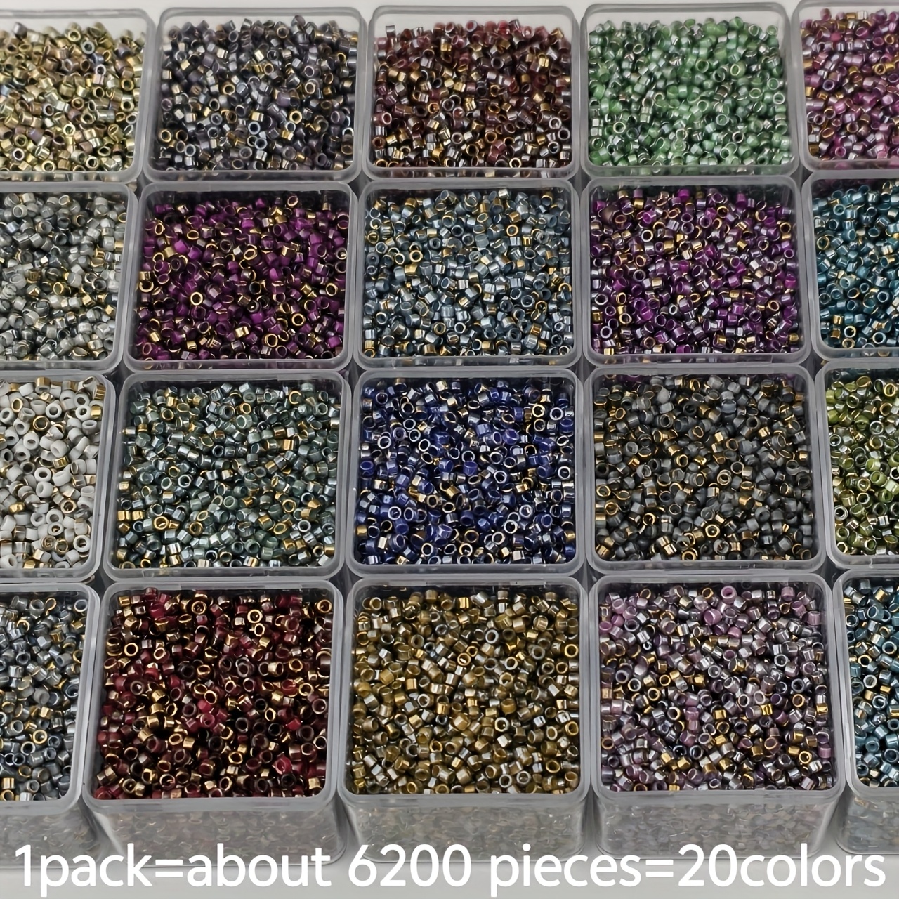 Image of 6200pcs 20 Colors 2.5mm Gradient Glass Rice Beads Set, Suitable For Bangles, Bracelets, Necklaces, Gift For And Mothers As Valentine's Day Gift - Bead Ornaments, Jewelry Making Supplies