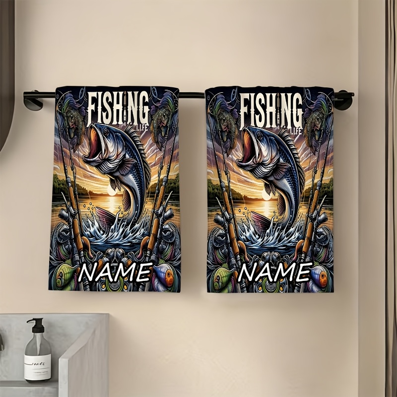 TEMU 1pc Unique Personalized Towel. Fishing, Life. Meaningful Practical Gift For Special Occasions