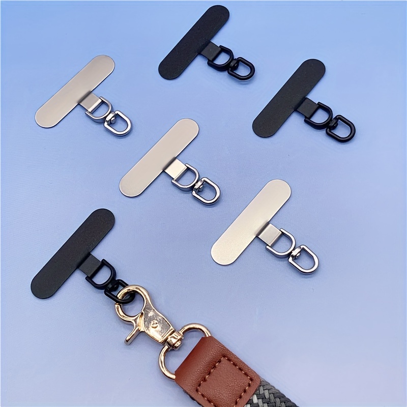 

360° Degree Rotation Anti-lost Cellphone Strap Stainless Steel Patch Clips Gasket Ultra Thin Metal Phone Charm Strap Lanyard Detachable Tether Tab