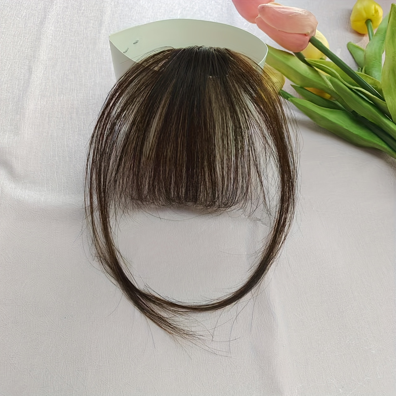 TEMU Flequillo con clip invisible y sin costuras, de pelo , clip para flequillo esponjoso, flequillo aéreo con patillas, flequillo postizo con