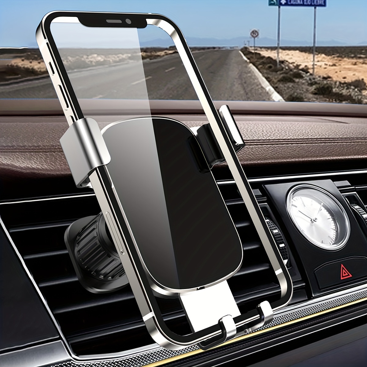 Support de téléphone universel pour miroir de voiture avec pinces noir | bol