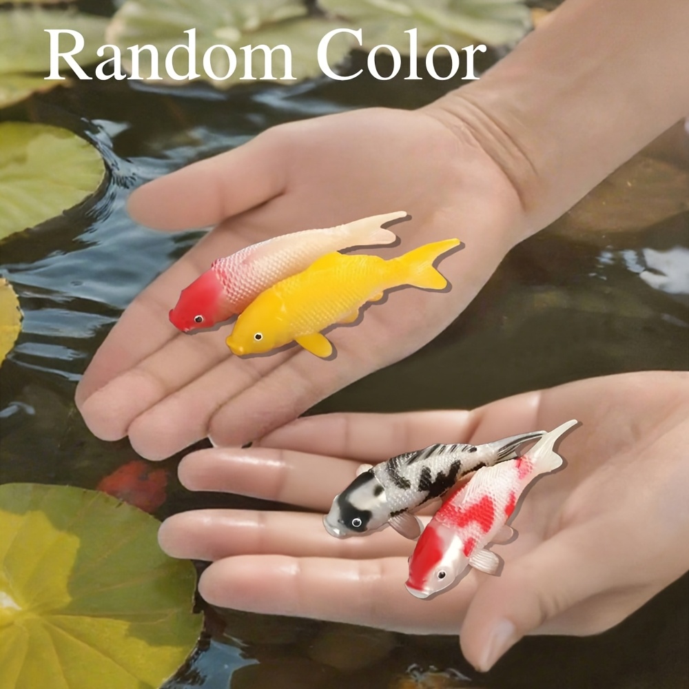 2 4pcs simulation koi aquarium decoration orange white black red multicolor artificial fish   tank pond landscaping ornaments delicate scales eyes design plastic no chemical   aquatic pet decompression artifact