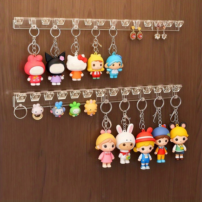 Wall-Mounted Transparent Acrylic Jewelry Hooks, 3/6pcs Set