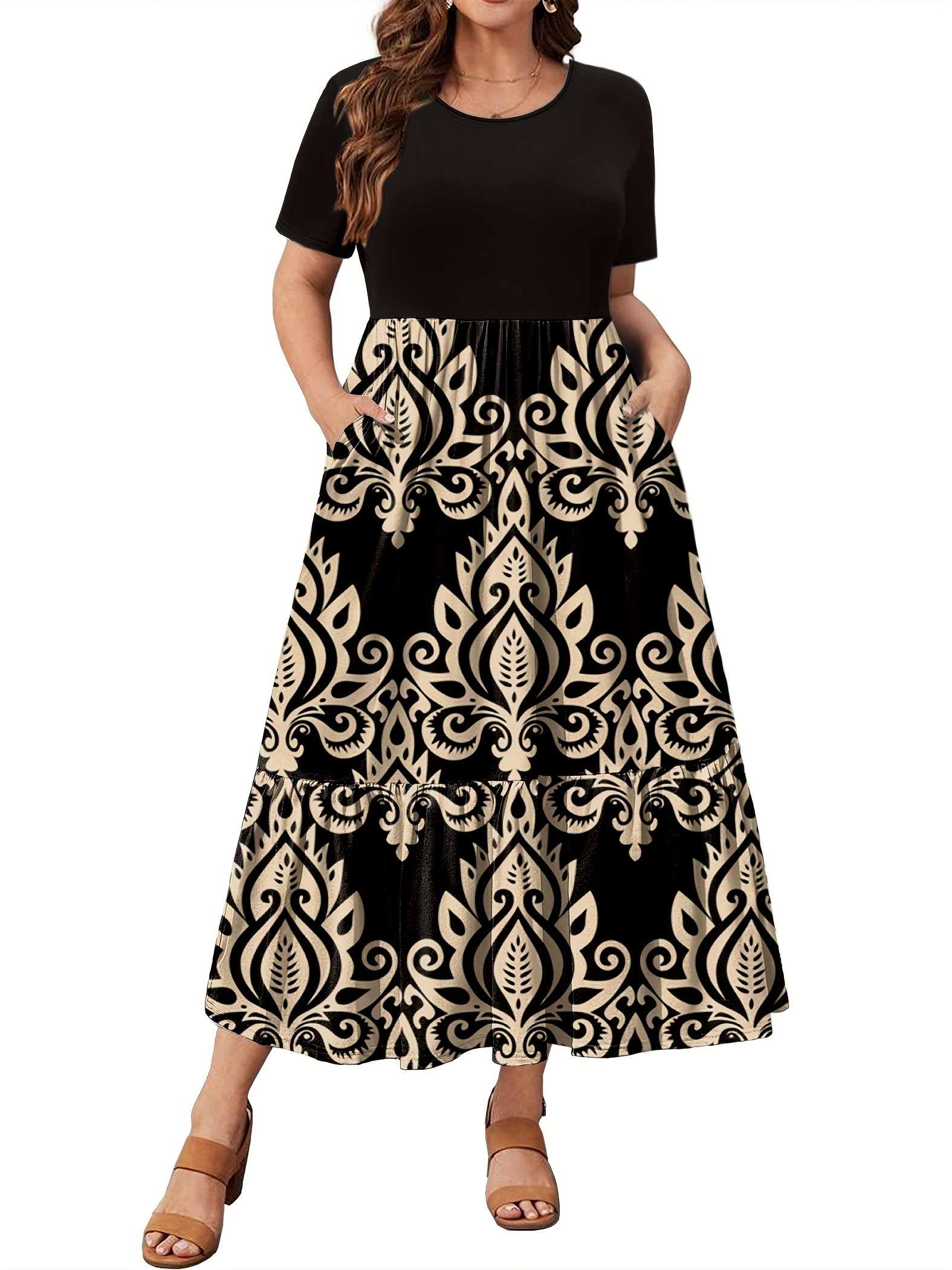 plus size flowy dress with sleeves Flowy plus size dress main image 1