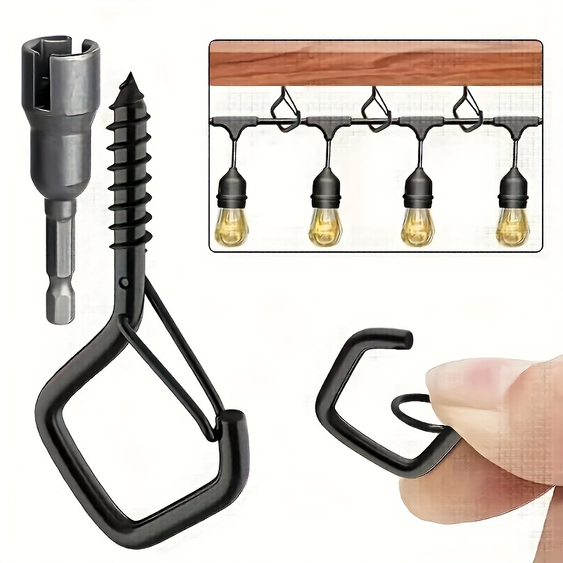 

20pcs, Square Snap Hanging Hooks - Anti-drop Bonsai Hooks With Safety Buckles For Christmas Rope String Lights
