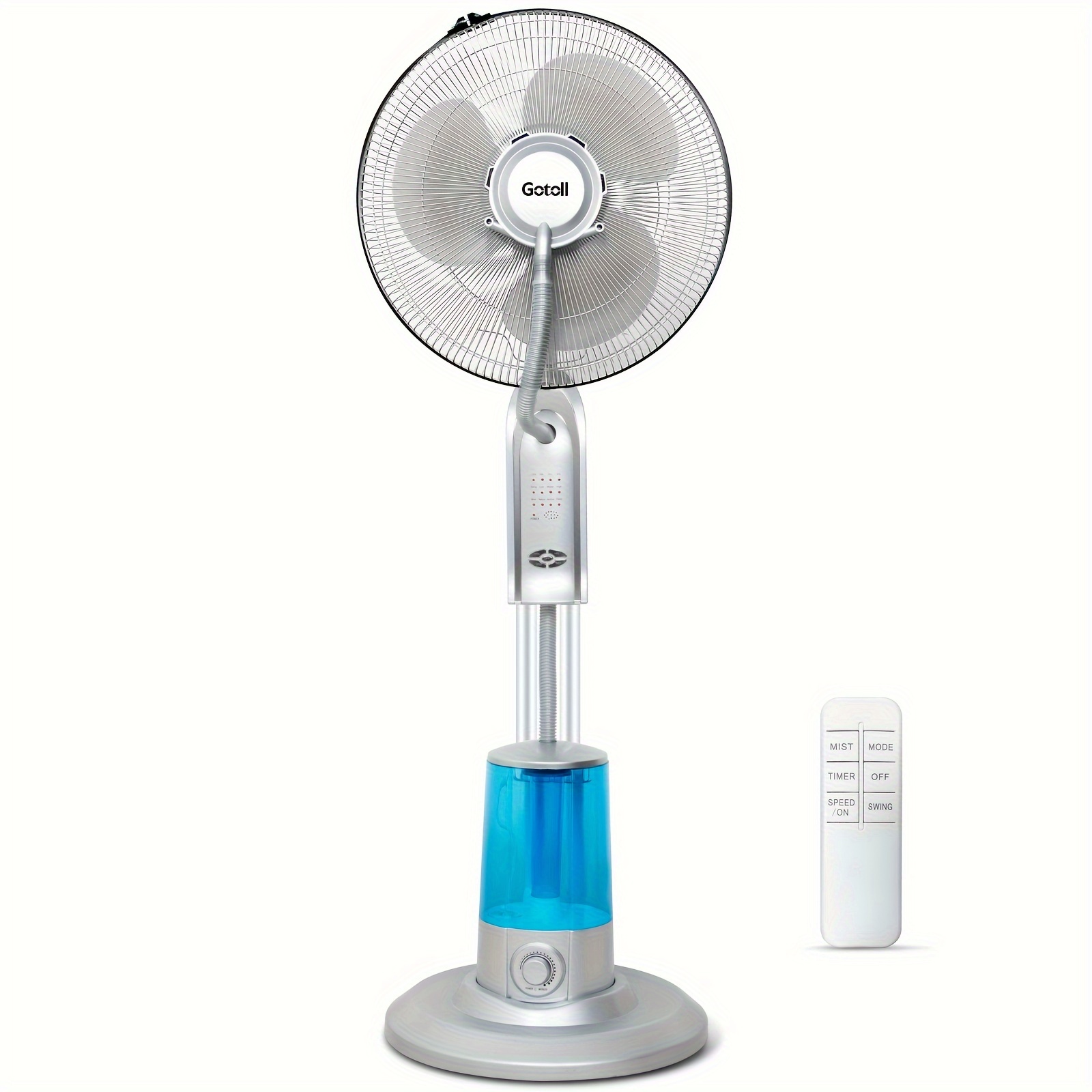 

Spray Fan With Remote Control, Left And Right Shaking 70 °, 3 Speeds, 75w, 7.5h Timer, Spray Volume 250ml/h, Rotational Speed 1200rpm, Water Tank 3.2l, Power Line 1.7m Long