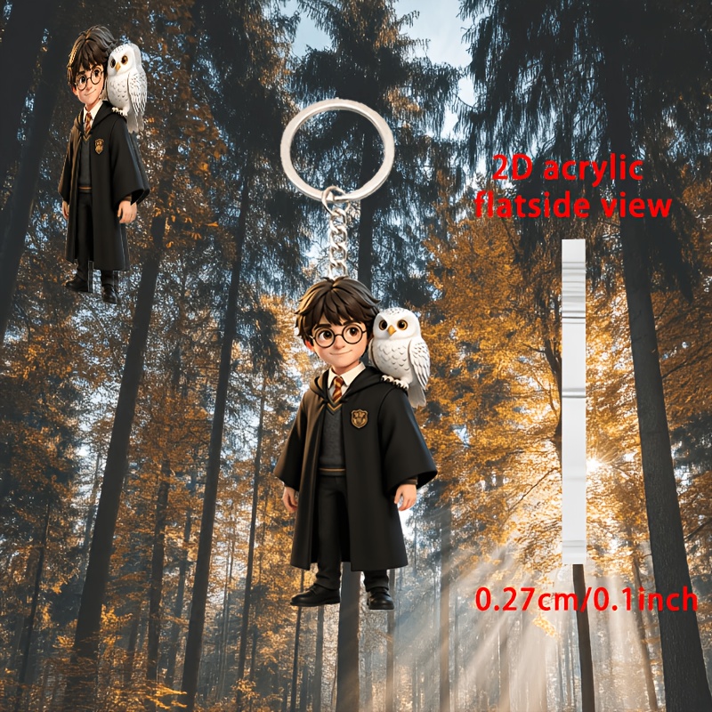 2D ploski WB za serijo Harry Potter in Hedwig 2D akrilni obesek za ključe, klasična oblika , primeren kot obesek za ključe, obesek za ali obesek