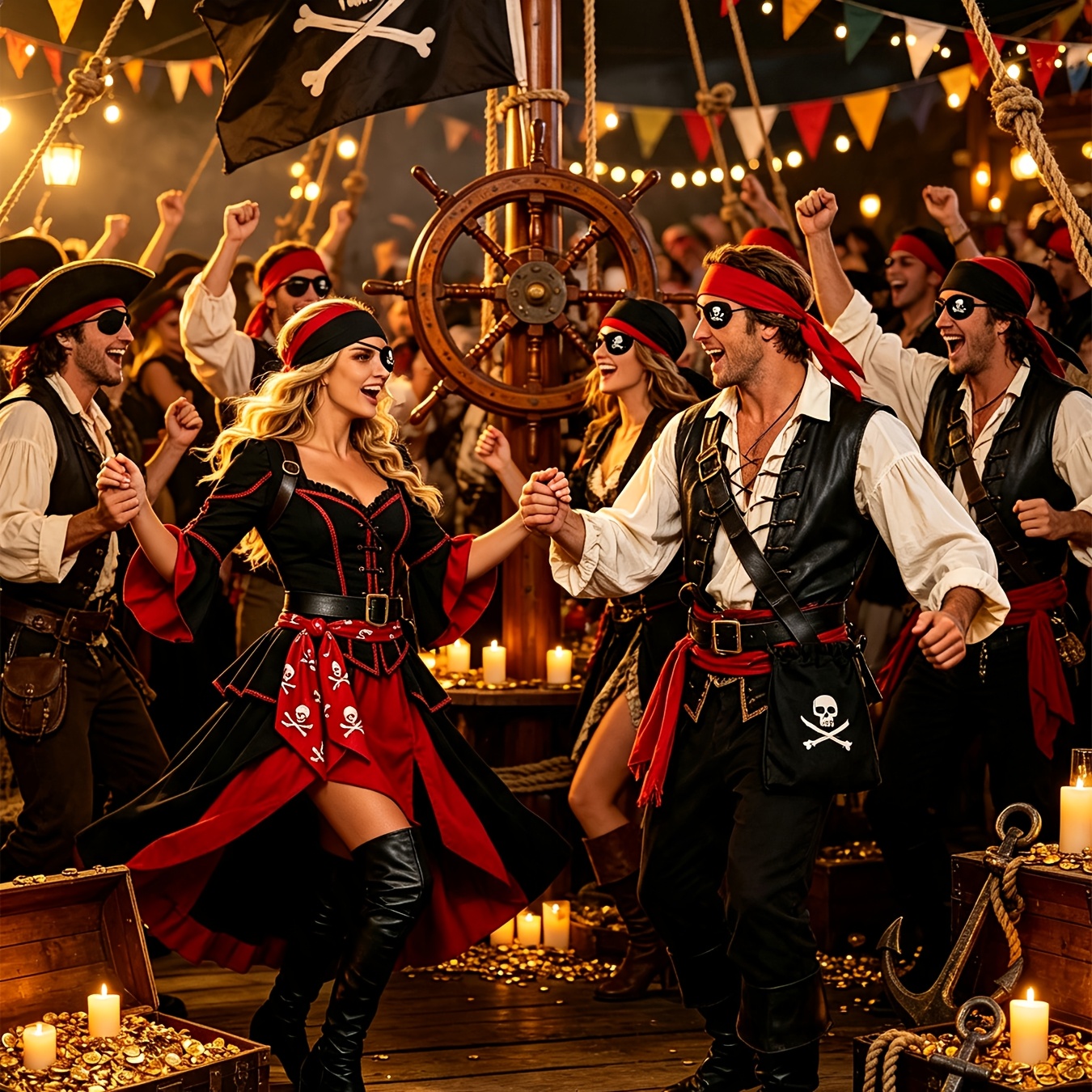 8pcs Pirate Lady Costume Accessory Set