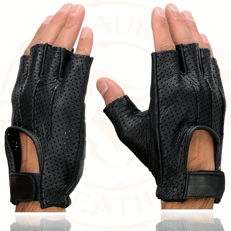 TEMU Leather Motorcycle Riding Gloves.made From Genuine Leather