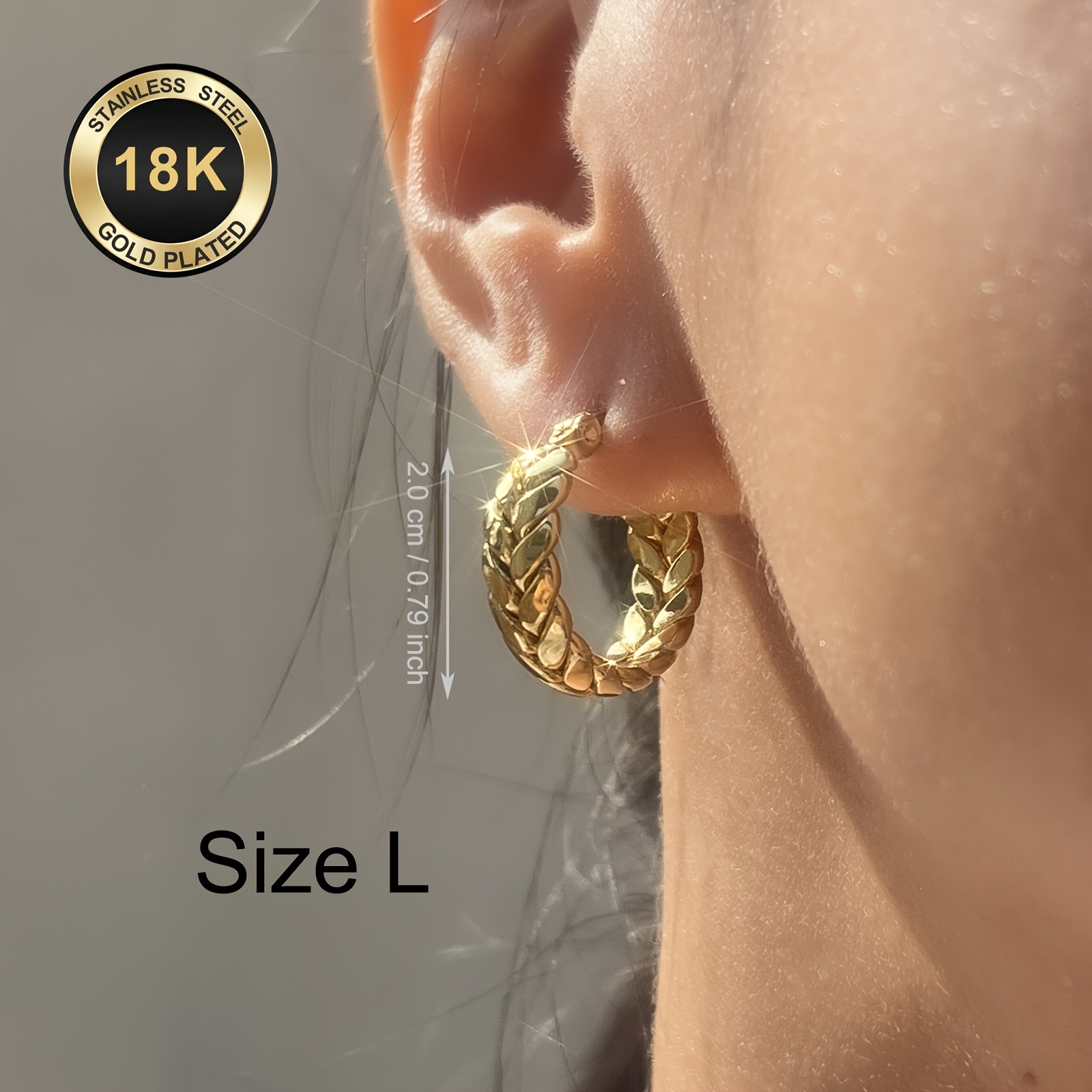 E-shop 18K Vergoldenete Edelstahl Damen Ohrringe | 316L Hypoallergene Ohrstecker, Elegante Trendige Hängende Modische Designer Einzigartige Weizenähren