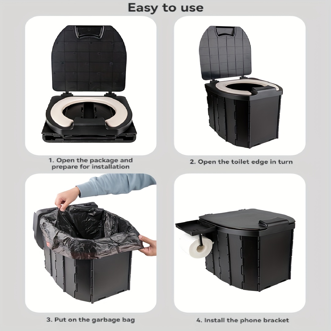 portable folding toilet pu seat cushion portable toilet lid Temu Canada