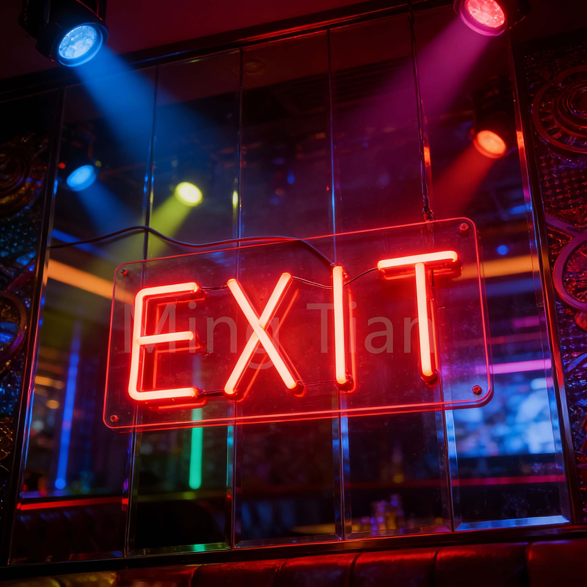 Enseigne Sortie d' Urgence " EXIT " Led rouge