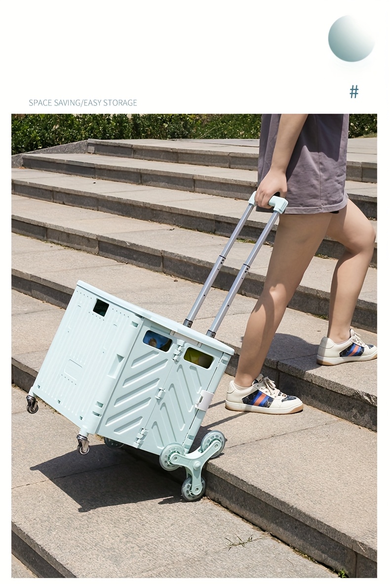 45l 50  style   with 4 wheels 8 wheels foldable shopping baskets and trolleys with magnetic extended covers and trolleys with adjustable angle telescopic handles suitable for shopping camping and gardening Product details 5