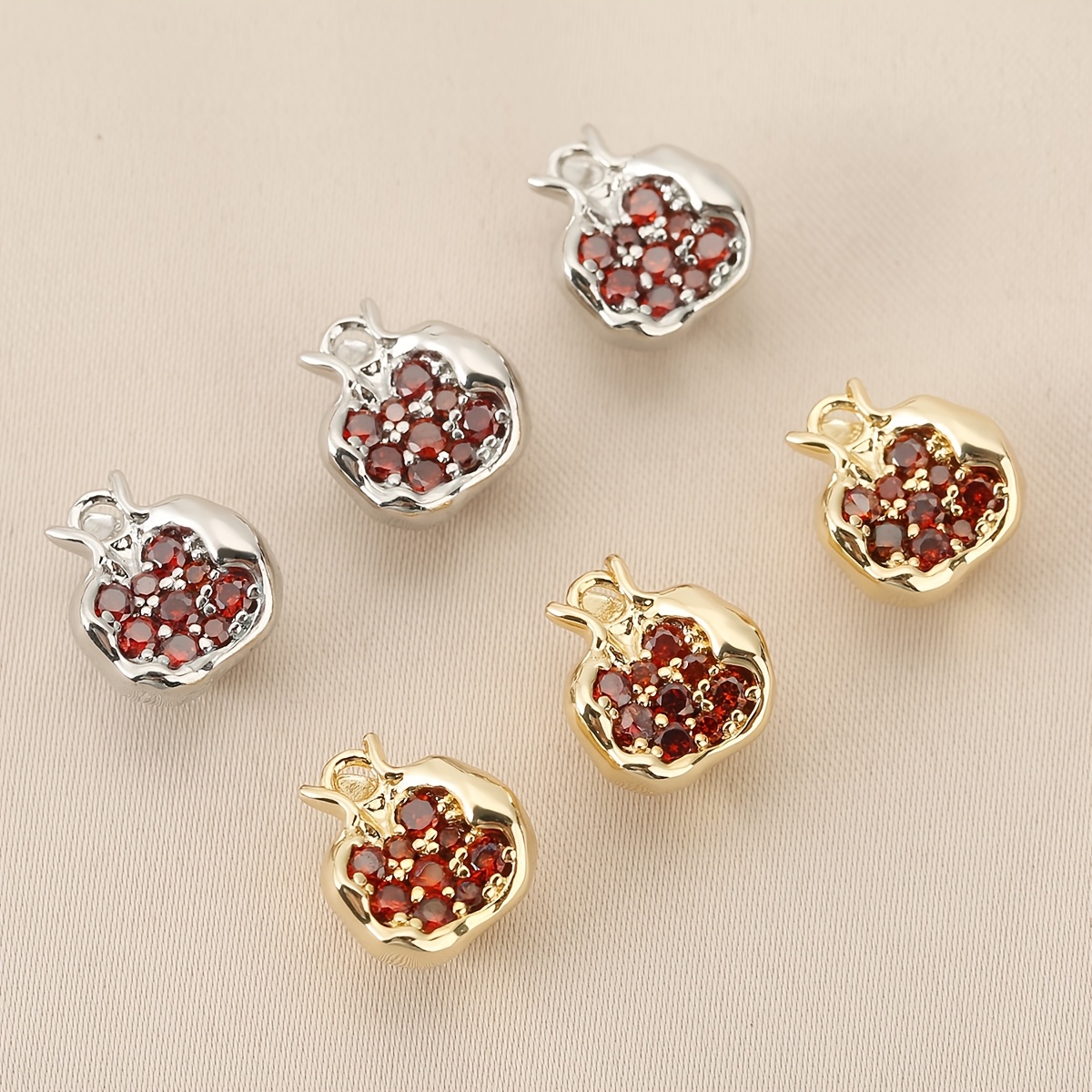 Copper Inlaid Synthetic Zirconia Pomegranate Pendant