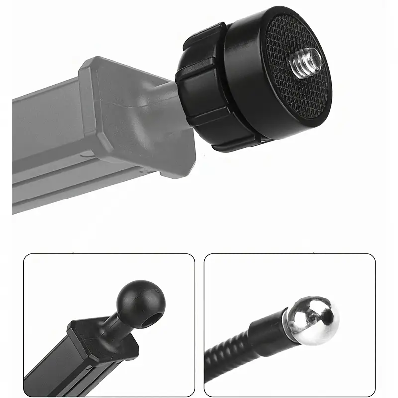 Kogelkop-adapter – 17 Mm Naar 1/4 Inch Schroefdraad – Van ABS-kunststof – Voor Statief, Telefoonhouder En Camera-accessoires – 1 Set