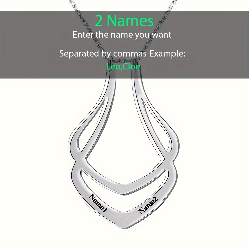 TEMU Customized Ring Holder Necklace, Personalized Name Engraved Wedding Ring Holder Necklace, A Jewelry Gift For Wife, Mother, Or Birthday