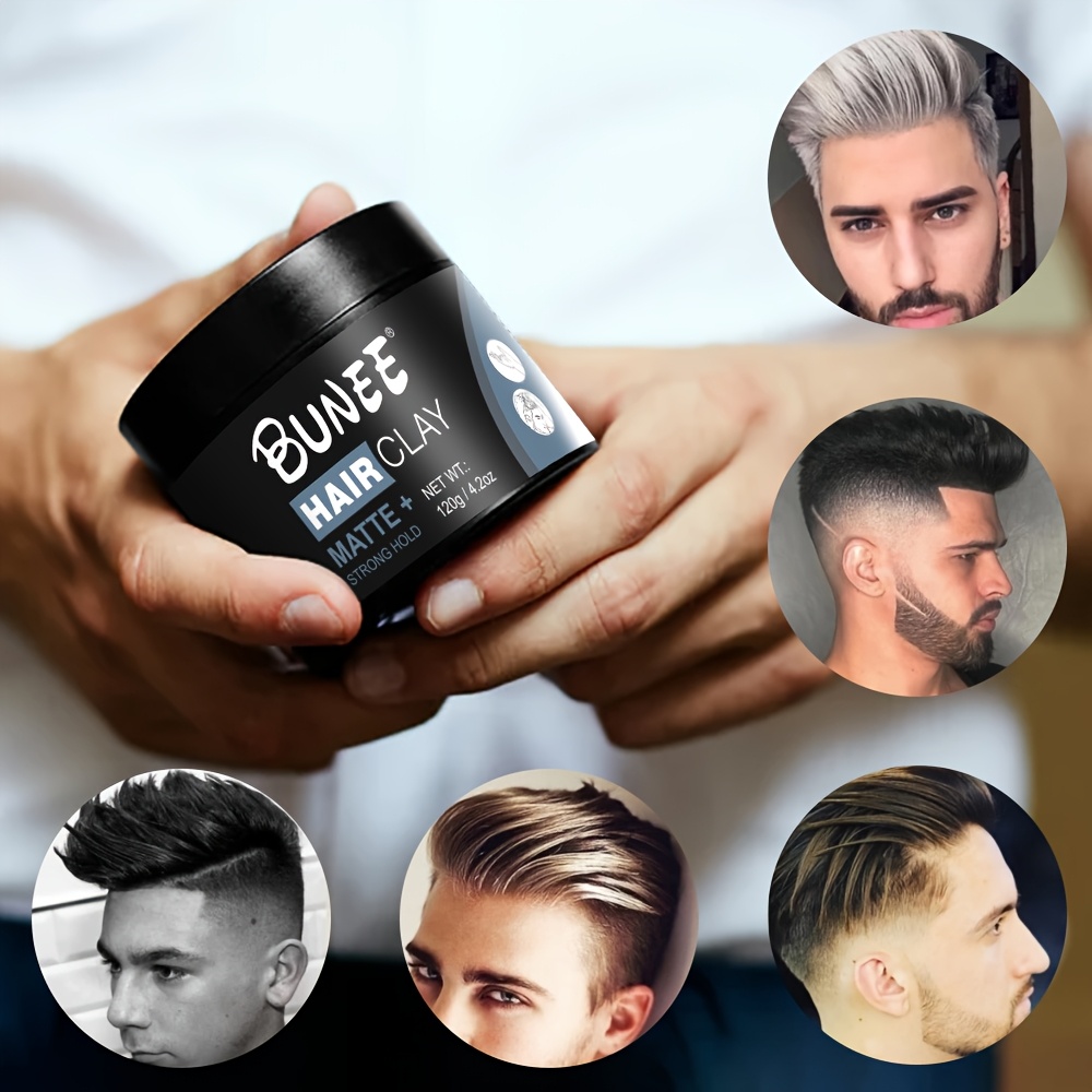 BUNEE Pâte à Cheveux Mat pour Hommes - Tenue Forte, Formule Hydrosoluble, Stylage Longue Durée, Sans Écailles/Résidus, Facilement Lavable, Tous Types de Cheveux, 4.2oz Le Cadeau Idéal pour la Fête des Papas