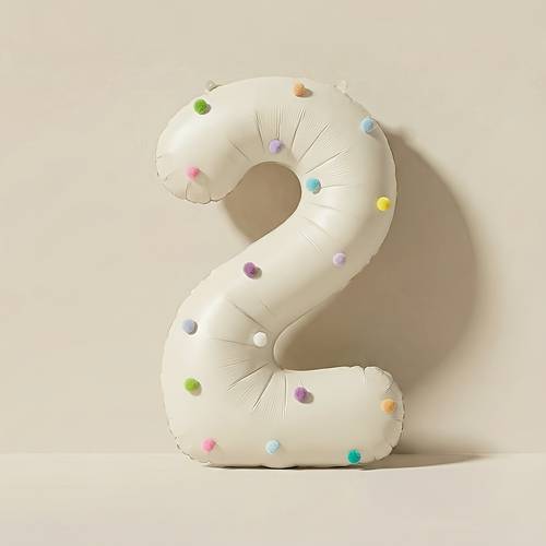 40 inch large cream colored number plush balloon set inch number balloon and 20 colorful pom pom plush balls for diy birthday party decorations mixed and suitable for photo booths and school supplies