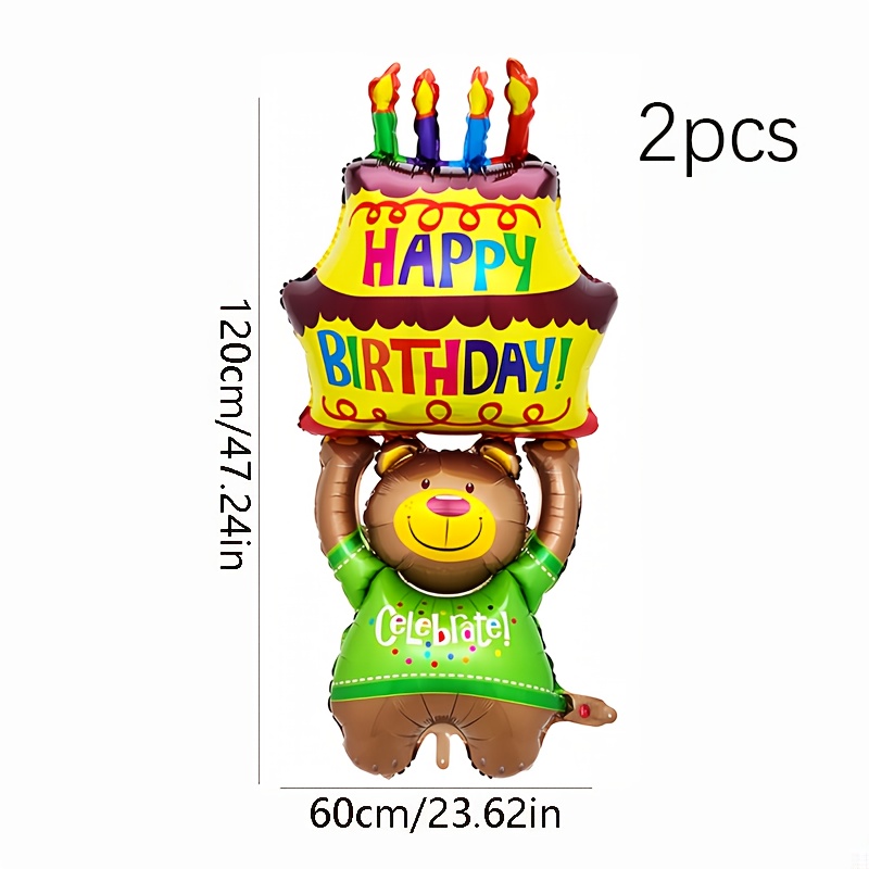 Image of 2/11pcs, Large Holding Bear Aluminum Film Balloon, , Birthday Party Decoration, Photo Props, Celebration Decoration, Atmosphere Decoration, Home Decoration, Birthday Gift