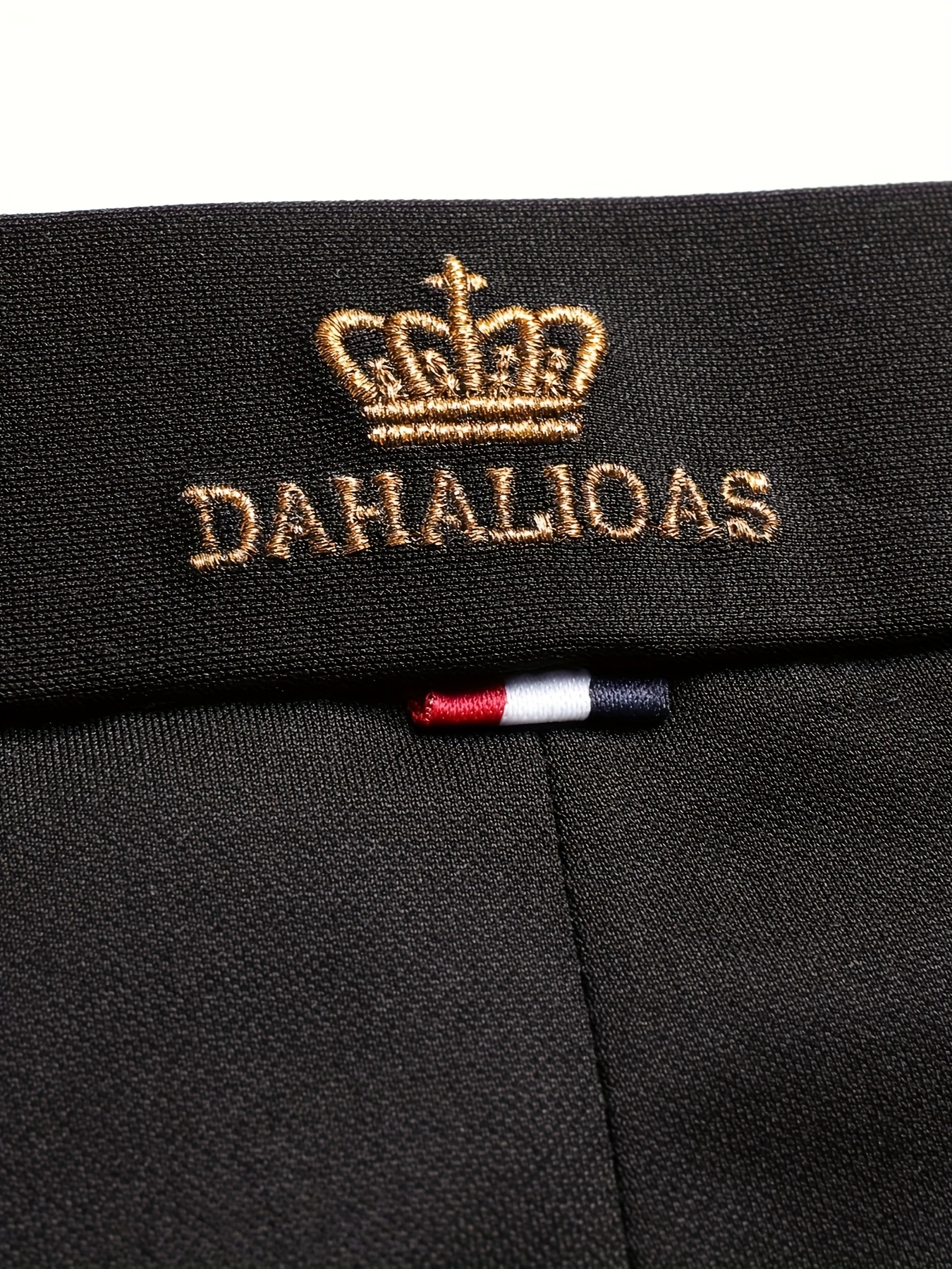 Men's High Elasticity Wrinkle-Resistant Straight-Leg Dress Pants - All-Season Machine Washable Business Casual Trousers with Crown & Dahlia Design, High Waist, Button & Zipper Closure, Professional Wear, Classic Style, Quality Craftsmanship, Stylish Men