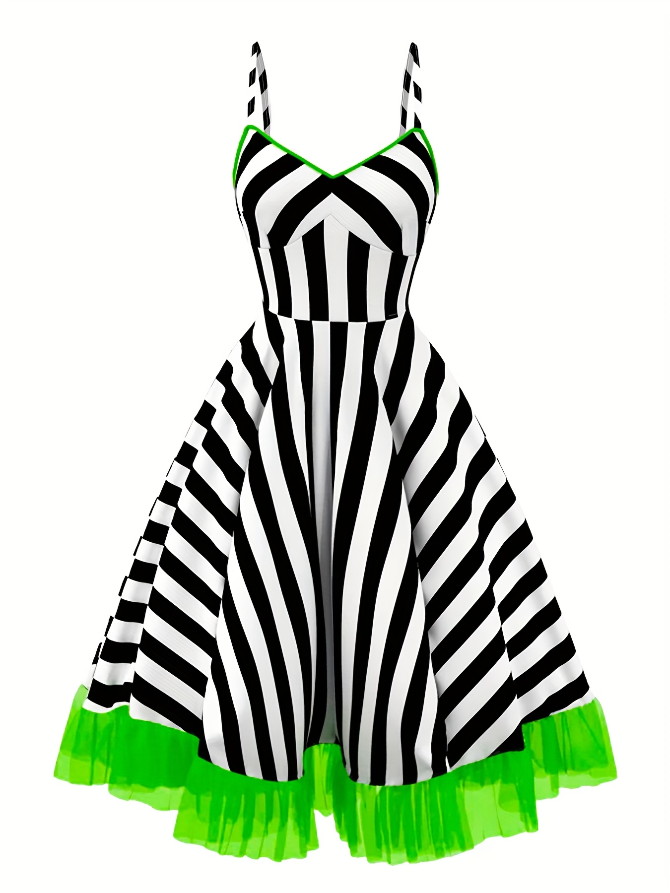 black and white striped dress sold on Temu United States