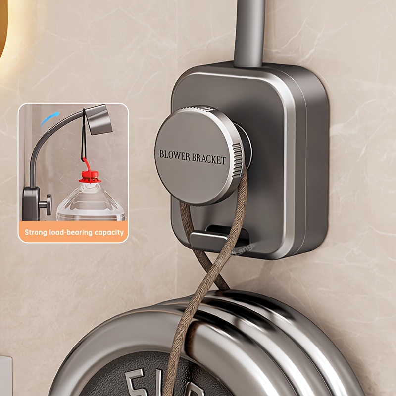 1 2pcs suction cup hair dryer holder metal swivel wall mount no drilling required   installation for bathroom bedroom living room perfect gift for halloween christmas bathroom accessories beauty tool organizer spacesaving design sturdy construction home organizers Product details 8