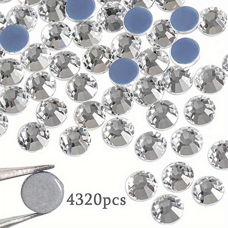 TEMU 4320pcs Hotfix Rhinestones, 2.7-2.9mm, -activated For Diy Clothes And Bridal - No Electricity Or Battery Needed