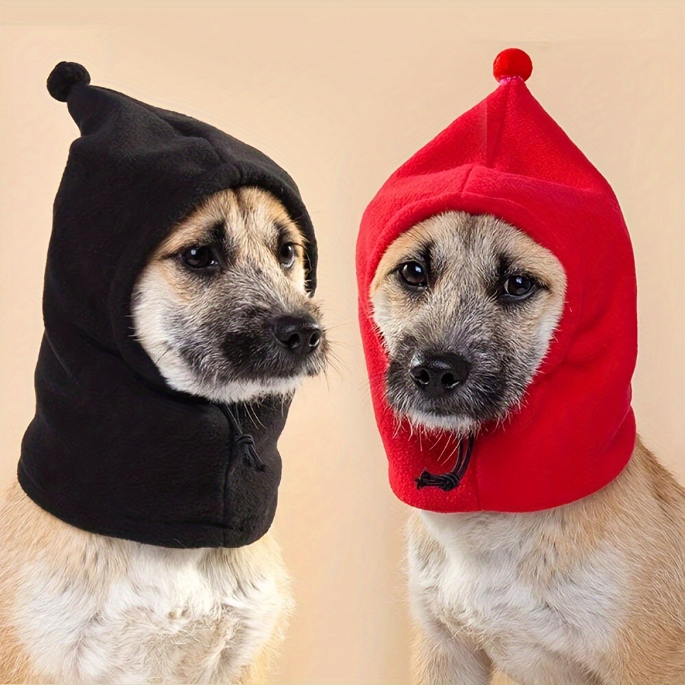 

New Dog Hat Winter Warm Pet Cap Solid Color Dog Hat Drawstring Adjustment Pet Headgear For Small Dogs Funny Casual Pet Cap