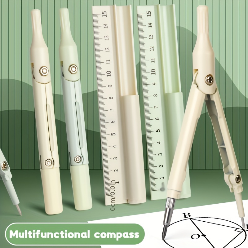 

Multi-functional Three-in-one Compasses Ruler Suit Plastic Ruler Metal Compasses Can Do Pencil Learning Stationery