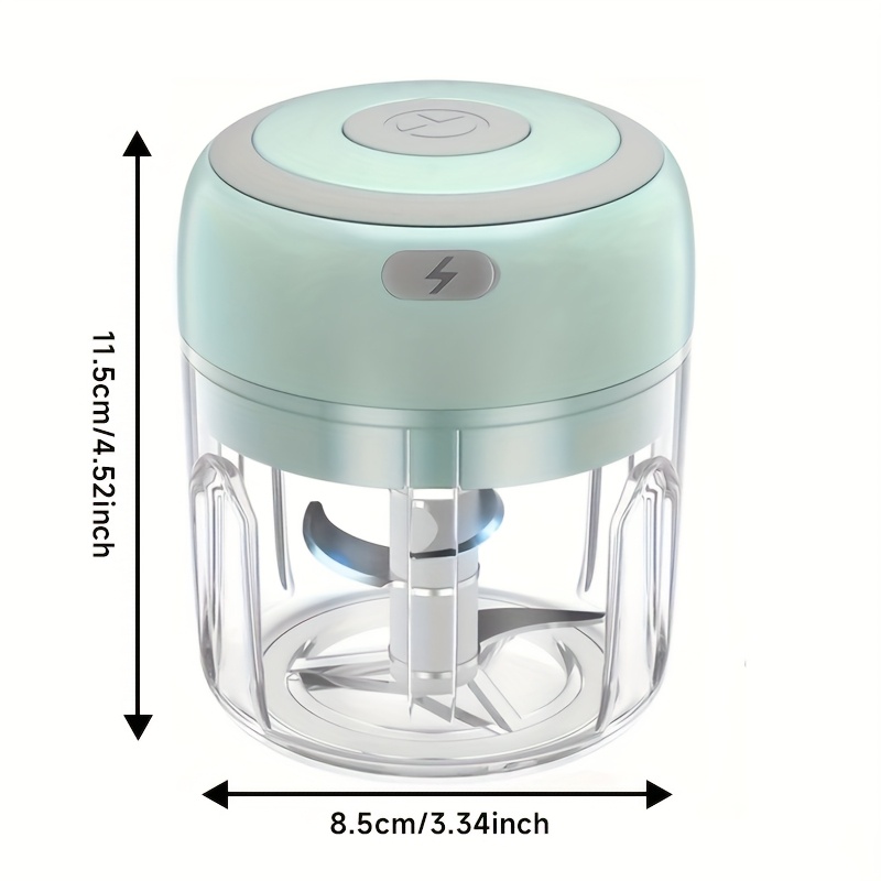 Cordless Electric Garlic Chopper and Mini Food Processor with USB Rechargeable Battery, 1600 RPM Motor, Compact Portable Design for Garlic,