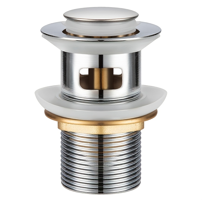 TEMU Sink Drain Assembly Pop Up With Overflow Pipe Siphon 1 1/4 Inch – Brass Siphon Set With Odor Trap, Universal Drain Assembly For Sink And