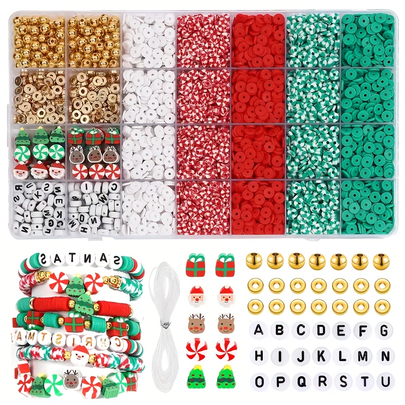 

5300pcs Christmas Kit - Making Beading Kits For Unique Bracelets, Necklaces String, Round & Spacer , For Hobbyists And