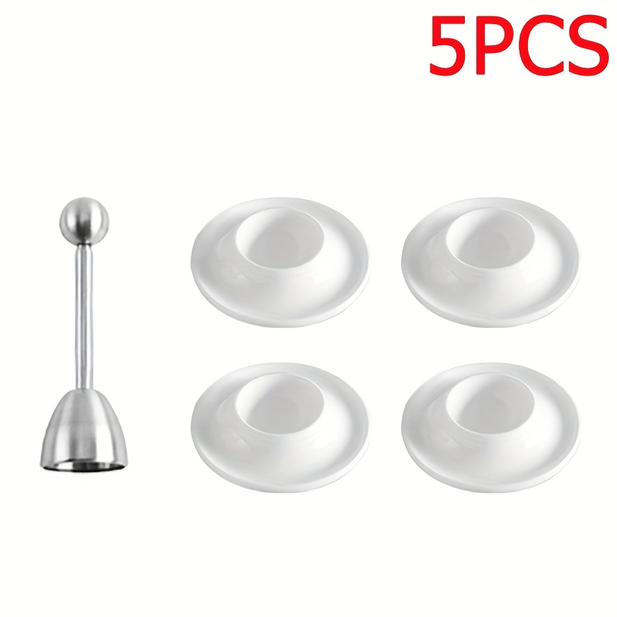 3/5pcs European Egg Cup Top Set, Suitable For Soft Boiled Eggs, Perfect Egg Rack And Eggshell Cutting Bottle Opener Kitchen Supplies, Suitable For Dining Tables