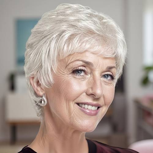 elegant white womens wig with side parted angled bangs short style for grandmothers suitable for daily wear birthday parties christmas and other holiday role playing