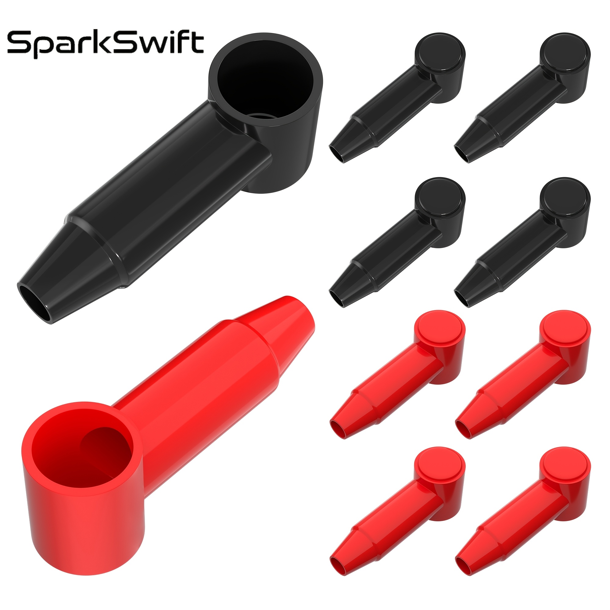 TEMU Battery Terminal Insulation Covers For 4awg To 2/0awg Cables, Rubber & Pvc Flexible Boots, Safety Caps For Car, Truck Applications