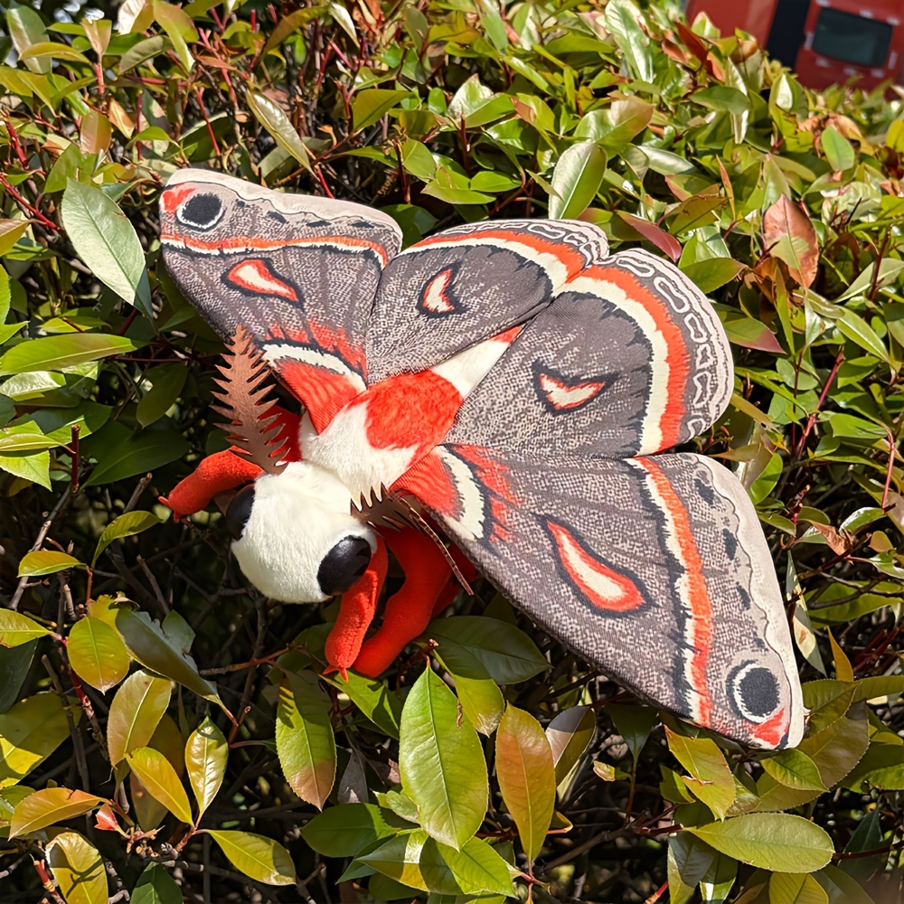 45cm Cecropia Moth Plush Toy, Soft Stuffed Insect Animal