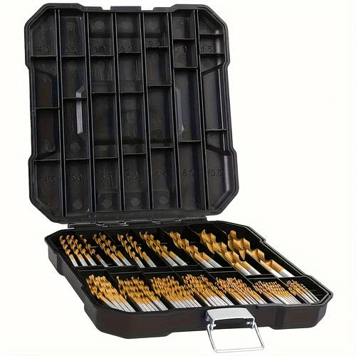 99pcs drill bit set 135 degree tip hss drill bit kits sizes from 1 16 to 3 8 for drilling with plastic case for storage
