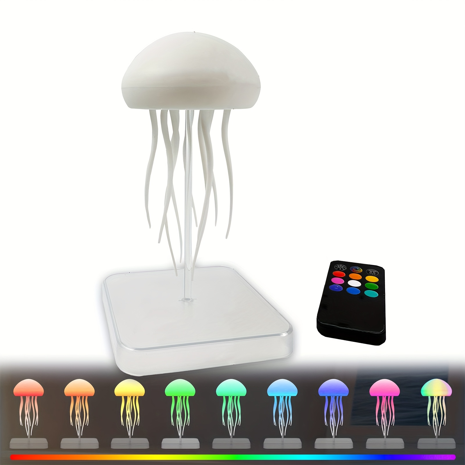 1個、ダンスレッグ付きのジェリーフィッシュランプ、リモコンとタッチセンサ付きのジェリーフィッシュナイ 、rgb ジェリーテーブルランプ、usb充電式の内蔵バッテリー付きジェリーランプ、長持ちするバッテリーが家庭や屋外での使用に適しています。 商品詳細 2